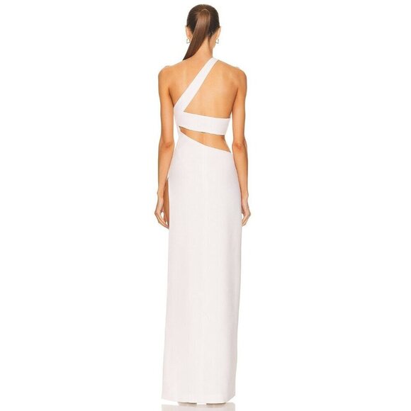 Monot Cut Out One Shoulder Maxi Dress in White New Womens Long Maxi Gown - Picture 5 of 17